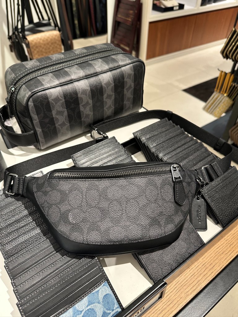 Nwt Coach Cw369 Warren Mini Belt Bag In Signature Canvas Gunmetal Charcoal Black